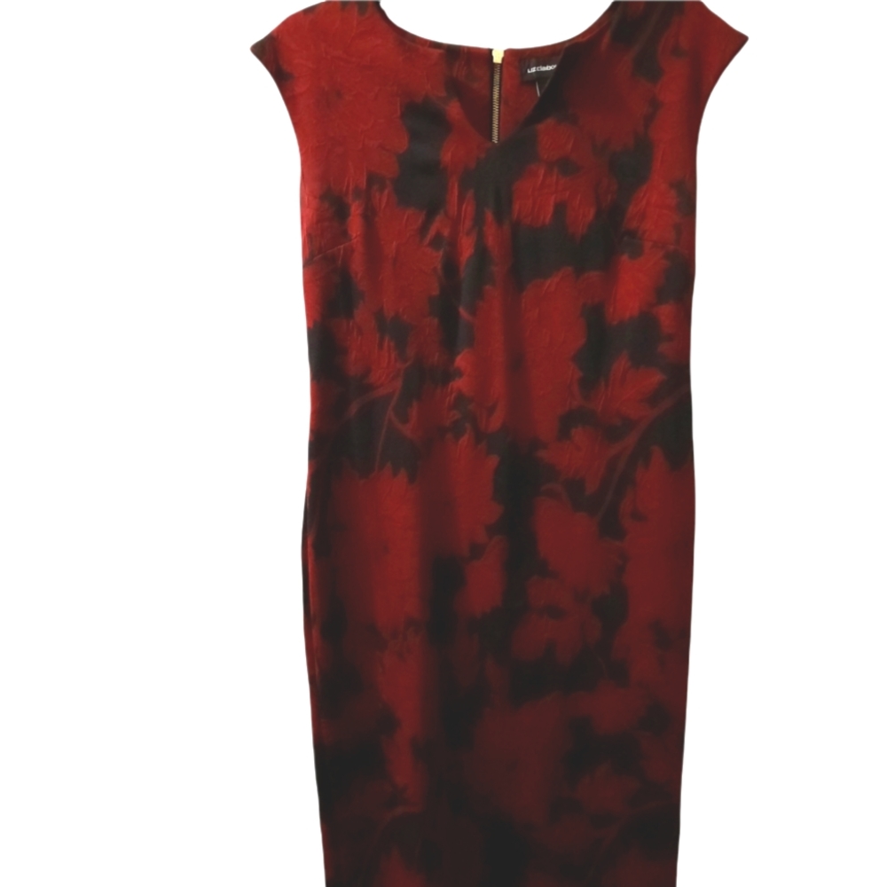 Liz Claiborne Cranberry Pencil Dress w/Gold Zipper.